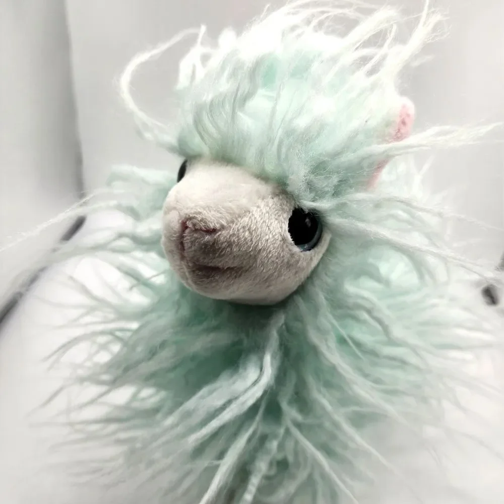 Adorable Aqua Long Hair Llama Plush‎ Stuffed Animal 6 Inch